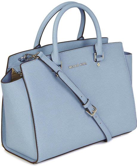 michael kors selma medium pale blue|Michael Kors selma saffiano.